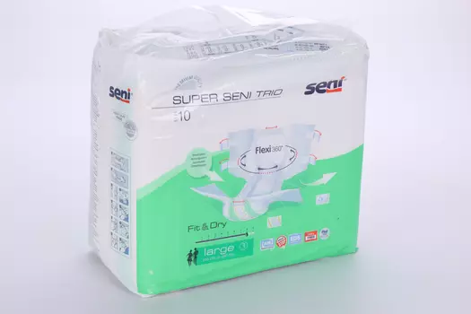 Подгузники д/взрослых Сени супер трио р L, 10 шт