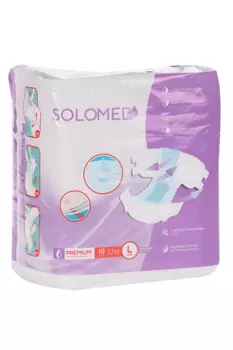 Подгузники д/взрослых Solomed Premium тяжелая степень недержания р L, 10 шт