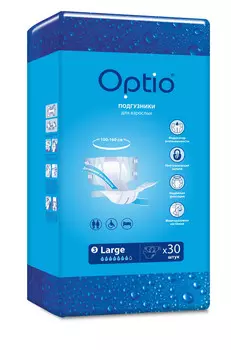 Подгузники д/взрослых страдающих недержанием Оптио L, 30 шт
