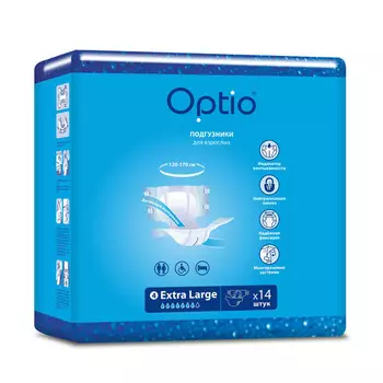 Подгузники д/взрослых страдающих недержанием Оптио XL, 14 шт