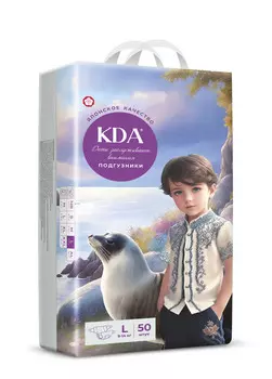 Подгузники детские КДА Кидс L (9-14кг), 50 шт