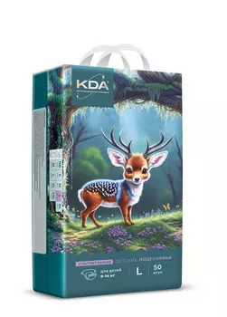 Подгузники детские КДА Кидс ультратонкие L (9-14кг), 50 шт