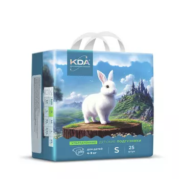 Подгузники детские КДА Кидс ультратонкие S (4-9кг), 25 шт