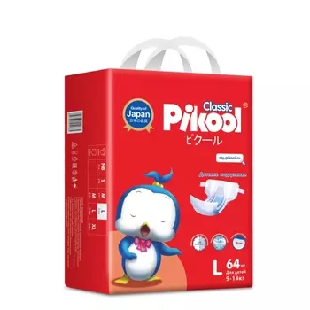 Подгузники детские Пикул Классик L (9-14кг), 64 шт