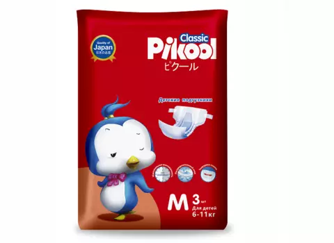 Подгузники детские Пикул Классик M (6-11 кг), 3 шт