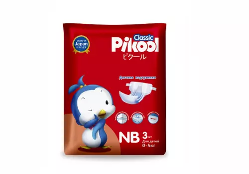 Подгузники детские Пикул Классик NB (0-5кг), 3 шт