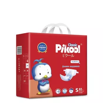 Подгузники детские Пикул Классик S (4-9кг), 82 шт