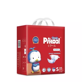 Подгузники детские Пикул Классик S (4-9кг), 22 шт