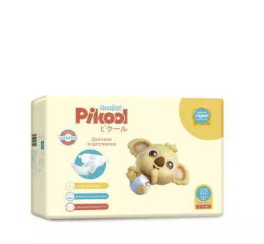 Подгузники детские Пикул Комфорт NB (0-5кг), 90 шт, + подарок салфетки Пикул Комфорт х80