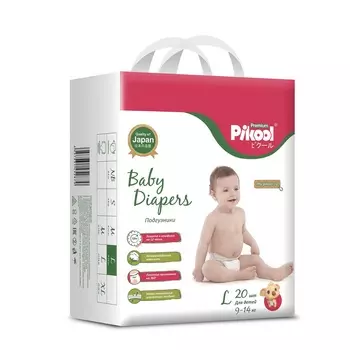 Подгузники детские Пикул Премиум L (9-14кг), 20 шт