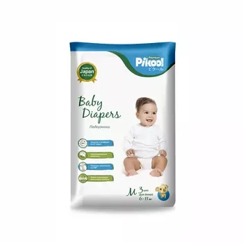 Подгузники детские Пикул Премиум M (6-11кг), 3 шт