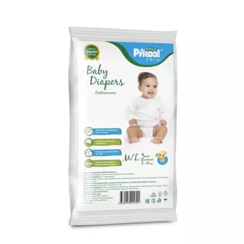 Подгузники детские Пикул Премиум M/L (8-16кг), 3 шт