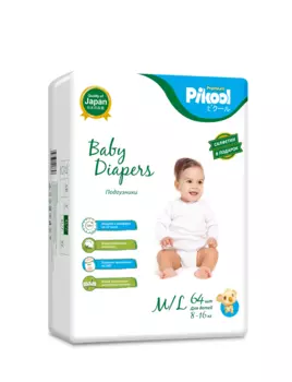 Подгузники детские Пикул Премиум M/L (8-16кг), 64 шт, +подарок салфетки Пикул Премиум х20