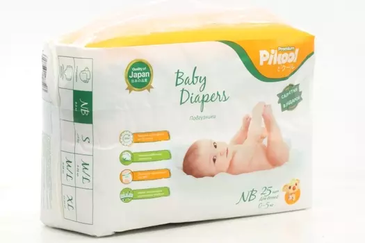 Подгузники детские Пикул Премиум NB (0-5кг), 25 шт, +подарок салфетки Пикул Премиум х10