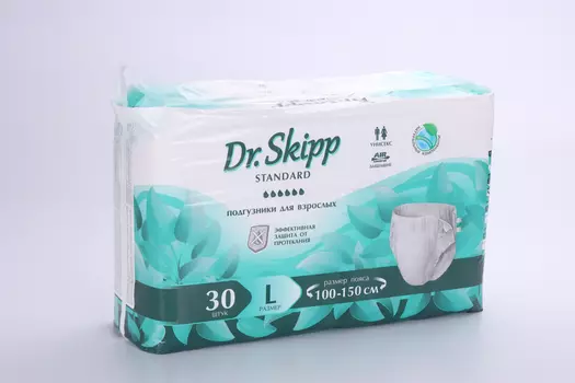 Подгузники Dr.Skipp д/взрослых L 100-150 см, 30 шт