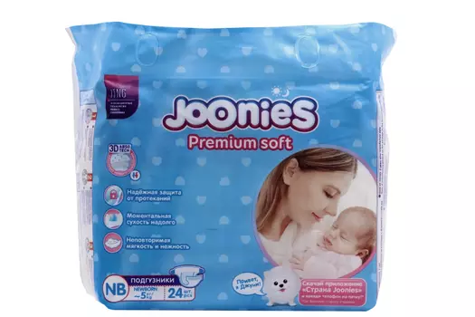 Подгузники Джунис Premium Soft NB (0-5 кг), 24 шт