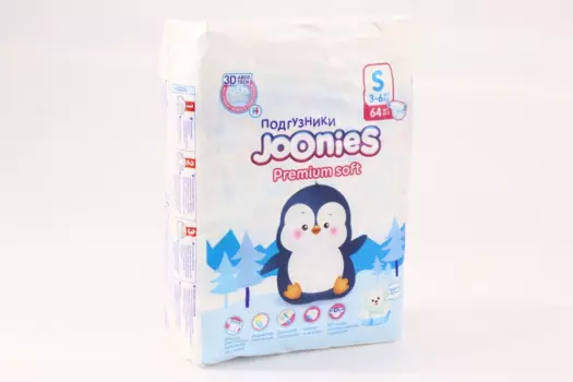 Подгузники Джунис Premium Soft S (3-6 кг), 64 шт