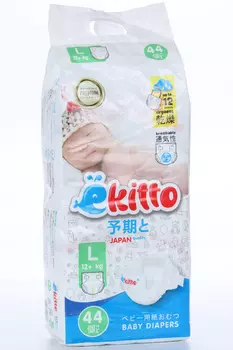 Подгузники Ekitto Premium Comfort L (12+ кг), 44 шт