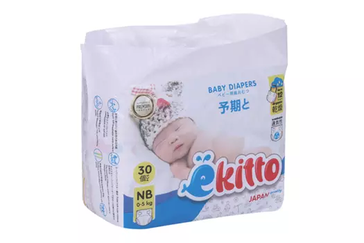 Подгузники Ekitto Premium NB (0-5кг), 30 шт