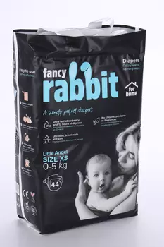 Подгузники Fancy Rabbit for home XS (0-5 кг), 44 шт