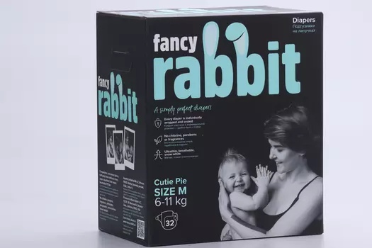 Подгузники Fancy Rabbit M (6-11кг), 32 шт