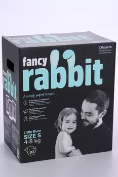 Подгузники Fancy Rabbit S (4-8 кг), 32 шт