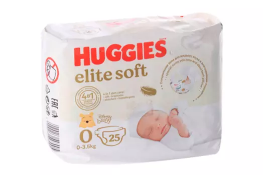 Подгузники Хаггис Элит Софт 0 ( до 3,5 кг), 25 шт