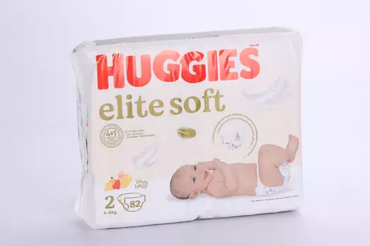 Подгузники Хаггис Элит Софт 2 (4-6 кг), 82 шт