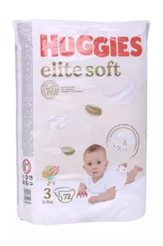 Подгузники Хаггис Элит Софт-3 (5-9 кг), 72 шт