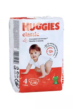 Подгузники Хаггис Классик (7-18кг), 14 шт