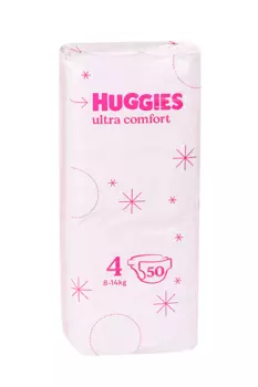 Подгузники Хаггис Ультра Комфорт д/девочек 4 (8-14кг), 100 шт, Disney Box (50х2)