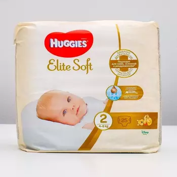 Подгузники HUGGIES для новорожденных Elite Soft 2 4-6 кг 82 шт