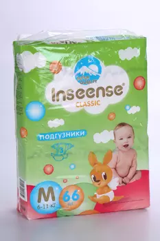 Подгузники Inseense Classic M (6-11кг), 66 шт, (4650099654170)