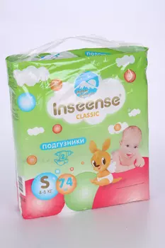 Подгузники Inseense Classic S (4-8 кг), 74 шт