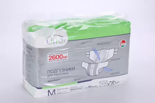 Подгузники Lino д/взрослых р M, 2 600 мл, 20 шт