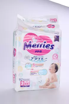 Подгузники Мэррис M (6-11 кг), 64 шт
