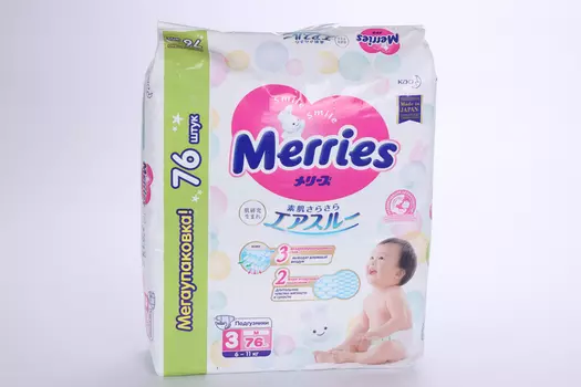 Подгузники Мэррис M (6-11 кг), 76 шт
