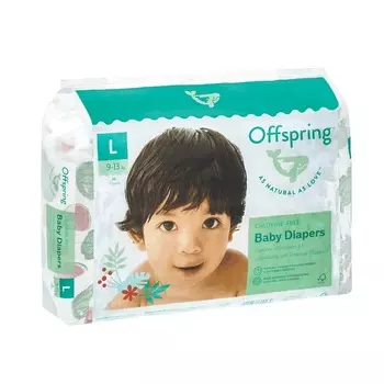 Подгузники Offspring L (9-13 кг), 36 шт, Арбузы