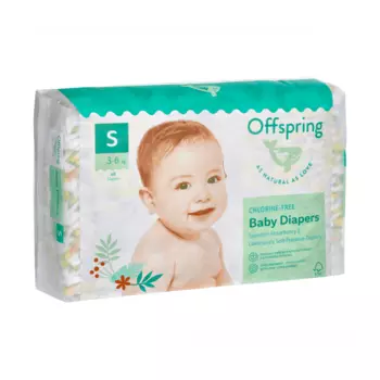 Подгузники Offspring S (3-6 кг), 48 шт, Авокадо