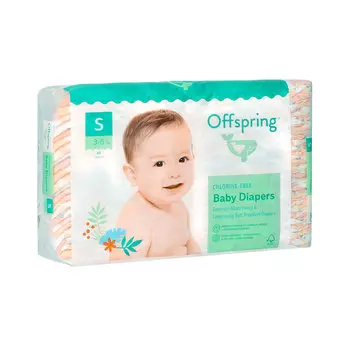 Подгузники Offspring S (3-6 кг), 48 шт, Единороги