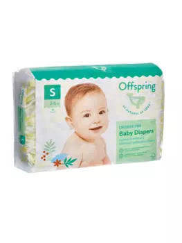 Подгузники Offspring S (3-6 кг), 48 шт, Лимоны