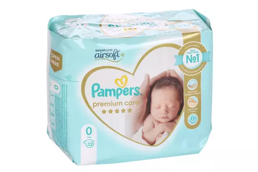 Подгузники Памперс Премиум Кеа (до 3 кг), 22 шт