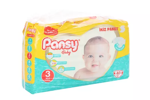 Подгузники Pansy baby twin Midi (4-9 кг), 40 шт