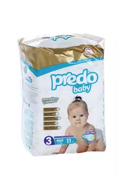 Подгузники PREDO Baby №3 (4-9кг), 11 шт