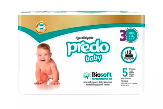 Подгузники PREDO Baby №3 (4-9кг), 5 шт