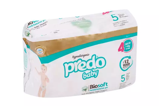 Подгузники PREDO Baby №4 (7-18кг), 5 шт