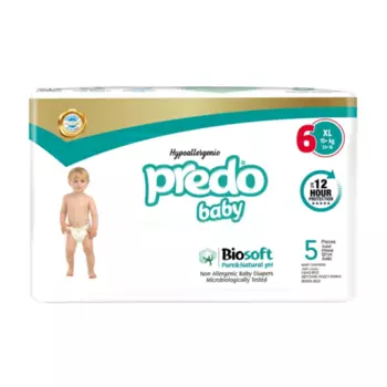 Подгузники PREDO Baby №6 (15+кг), 5 шт