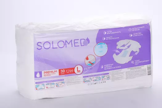 Подгузники Solomed Premium д/взрослых р L, 30 шт