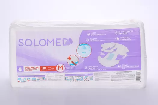 Подгузники Solomed Premium д/взрослых р M, 30 шт