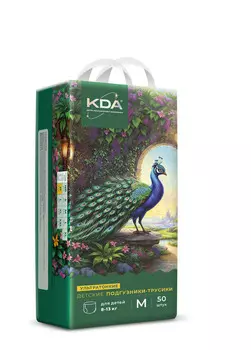 Подгузники-трусики детские КДА Кидс ультратонкие M (8-13кг), 50 шт